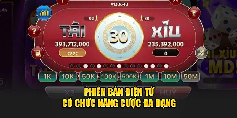 Phiên bản điện tử có chức năng cược đa dạng 